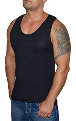 Blue Ness Herren Tank Top Achselshirt Fitness Stringer Unterhemd Bodybuilding Muskelshirt - Schwarz Größe S von Blue Ness