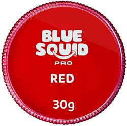 Blue Squid PRO Schminke Face Paint und Bodypaint - Klassische Rot 30g, Hochwertige, professionelle, wasserbasierte Einzelbehälter, Face und Bodypaint Farbe für Erwachsene, Kinder, Fasching und SFX von Blue Squid