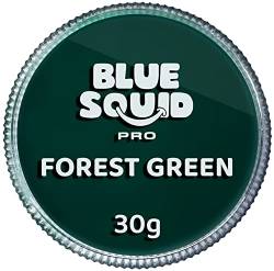 Blue Squid PRO Schminke Face Paint und Bodypaint - Klassische Waldgrün 30g, Hochwertige, professionelle, wasserbasierte Einzelbehälter, Face und Bodypaint Farbe für Erwachsene, Kinder, Fasching & SFX von Blue Squid