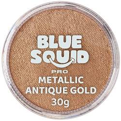 Blue Squid PRO Schminke Face Paint und Bodypaint - Metallic Antik-Gold 30g, Hochwertige, professionelle, wasserbasierte Einzelbehälter, Face und Bodypaint Farbe für Erwachsene, Kinder, Fasching & SFX von Blue Squid