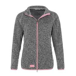 Blue Wave Damen Strickfleecejacke Helga unifarben - Fleecejacke Sweatjacke in Strickoptik mit Reißverschluss in Grau Größe 40 von Blue Wave