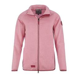 Blue Wave Damen Strickfleecejacke Helga unifarben - Fleecejacke Sweatjacke in Strickoptik mit Reißverschluss in Rose Größe 36 von Blue Wave