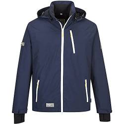 Blue Wave Herren Jacke Funktionjacke Jonas - Outdoorjacke mit abnehmbarer Kapuze in Marine-Blau Größe 5XL von Blue Wave