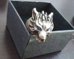 Final. Fantasyz Wolf-Ring mit blauen Augen von Blue bird