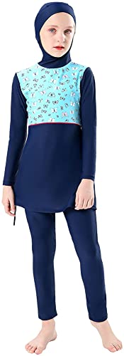 Full Cover Badeanzüge für Mädchen Kinder islamische Bademode muslimische Badeanzug Burkini Badekostüm(4XL,Y2) von BlueSnow