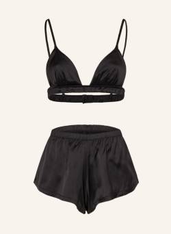 Bluebella Set Saskia: Triangel-Bh Und Satinshorts schwarz von Bluebella