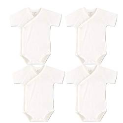 Blueleyu Baby-Bodysuit für Babys, kurzärmelig, Baumwolle, für Kleinkinder, 4 Stück, weiß., 6-9 Monate von Blueleyu
