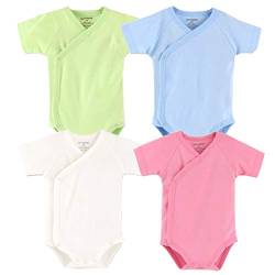 Blueleyu Baby-Bodysuit für Babys, kurzärmelig, Baumwolle, für Kleinkinder, Blau/Weiß/Rot/Grün, 0 Monat von Blueleyu