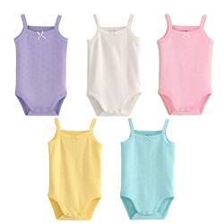 Blueleyu ärmelloses Tanktop, Body, für Babys, Mädchen, aus Baumwolle, 3er-Pack Strampler, 5 Stück., 2-3 Jahre von Blueleyu