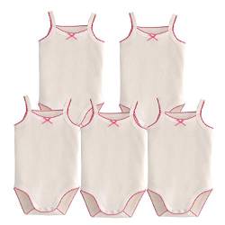 Unisex-Jumpsuit für Baby, Ärmellos, Baumwolle, Babybody, 4er Pack, Strick-Body für Kleinkinder Gr. 0-3 Monate, 5 Stück Weiß von Blueleyu