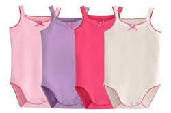 Unisex-Jumpsuit für Baby, Ärmellos, Baumwolle, Babybody, 4er Pack, Strick-Body für Kleinkinder Gr. 74, Solide (4er-Pack) von Blueleyu