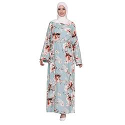 Abaya Muslim Damen Hijab Kleidung Modern Abaya Set Lang Elegant Kleider Für Jeden Anlass Islamische Gebetskleidung Frauen Blau S von Bluelucon