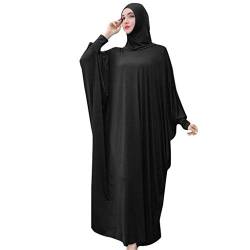 Bluelucon Abaya Muslim Damen Hijab Kleider Burka Abaya Kleid Tesettür Giyim Prayer Set Islam Women Islamische Gebetskleidung Frauen Schwarz Einheitsgröße von Bluelucon