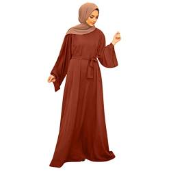 Bluelucon Arabische Kleidung Damen Hijab Kleider Burka Abaya Kleid Tesettür Giyim Prayer Set Islam Women Mit Hijab Kleid In Voller Länge 0620A-Rot XL von Bluelucon