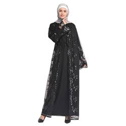 Bluelucon Arabische Kleidung Damen Hijab Kleidung Modern Ferace Giyim Muslim Ramadan Kleider Damen Beten Kleidung Für Frauen Muslim Schwarz XL von Bluelucon