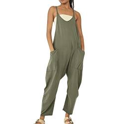 Bluelucon Arbeitsoverall Damen Oversize Loose Hose Größe Baggy Jumpsuit Einteiliger Damen Strampler Jumpsuit With Pockets Einwegoverall GN2 M von Bluelucon