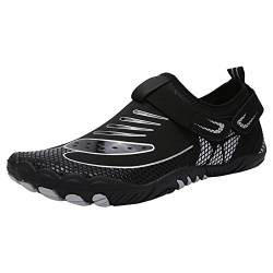 Bluelucon Badeschuhe Schwimmschuhe Wasserschuhe Schnell Trocknend rutschfest Leicht Wassersportschuhe für Herren Damen Aqua Socke Barfuß für Strand Schwarz 40 von Bluelucon