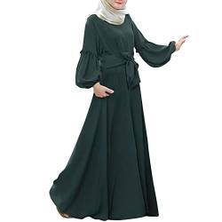 Bluelucon Damen Kleid Muslimisches Dubai Hijab Hochzeit Gebet Set Islam Frauen Ramadan Eid Alltag Beten Kleidung Für Frauen Muslim Grün XXL von Bluelucon