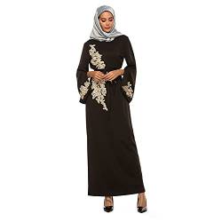 Bluelucon Gebetskleidung Für Frauen Hijab Kleider Burka Abayas Für Damen Dubai Kaftan Kleid Für Ramadan Muslimische Geschenke Für Frauen 0620A-Schwarz L von Bluelucon