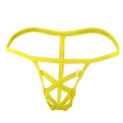 Bluelucon Herren String Tanga Sexy Dessous Erotisch Tanga Herren Slips Funktionsunterwäsche Herren Lustige Unterhosen Männer Body Sexy Dessous Gelb Einheitsgröße von Bluelucon