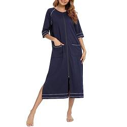 Bluelucon Morgenmantel Damen Herren Hotel Bathrobe Damen Frottier-Bademantel Dusch Bride Nachthemd Für Paare Plüsch Hausmantel Elegant Langarm Saunabademantel Jungen Nachtwäsche NY1 XXL von Bluelucon