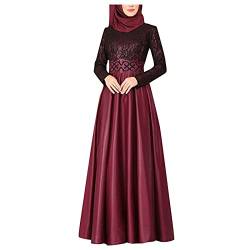 Bluelucon Muslimische Kleider Damen Hijab Kleidung Modern Gebet Set Islam Frauen Prayer Set Islam Women Muslimische Geschenke Für Frauen Rot XL von Bluelucon