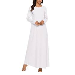 Bluelucon Muslimische Kleidung Frauen Islamische Burka Gebet Set Islam Frauen Dubai Kaftan Kleid Für Ramadan Mit Voller Länge Hijab Kleid Weiß XXL von Bluelucon