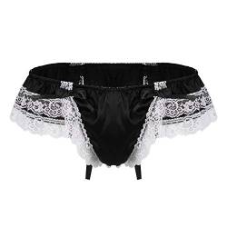 Bluelucon Sexy Unterwäsche Für Mann Cosplay Sexy Lingerie Herren Tanga Männer Tanga Unterwäsche Herren Unterhosen Männer Männer Dessous Erotisch Schwarz-b M von Bluelucon