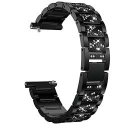 Blueshaweu 18mm und 20mm Armband Kompatibel für Withings Smartwatch, Damen Metall Band Premium Edelstahl Bracelet Gurt für ScanWatch 2 38mm/ ScanWatch 2 42mm (18mm, schwarz) von Blueshaweu