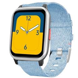 Blueshaweu 20mm Armband Kompatibel für Butele Kinder Smart Watch H69, Nylon Strick Replacement Uhrenarmband für Butele H69 / HENGTO H69 kinder Smartwatch (blau) von Blueshaweu