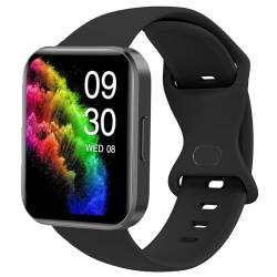 Blueshaweu 22mm Armband Kompatibel Für RUIMEN D1 Smartwatch, Classic Sport Silikon Ersatz Uhrenarmband Für RUIMEN D1 / H1 Smartwatch (schwarz) von Blueshaweu