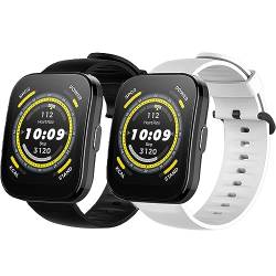 Blueshaweu Armband Kompatibel Für Amazfit Bip 5 Smartwatch 1,91", Silikon Ersatz Uhrenarmband Für Amazfit Bip 5 Smartwatch (schwarz+weiß) von Blueshaweu