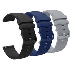 Blueshaweu Armband Kompatibel Für HUAWEI WATCH GT 4 Smartwatch 41mm, Classic Silikon Ersatz Uhrenarmband Für HUAWEI WATCH GT 4 41mm Smartwatch (3 Pack-B) von Blueshaweu