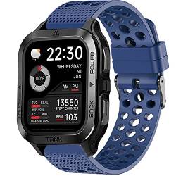 Blueshaweu Armband Kompatibel Für KOSPET M2 Smartwatch, Sport Silikon Classic Uhrenarmband Für KOSPET TANK M2 Smartwatch (blau) von Blueshaweu