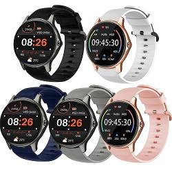 Blueshaweu Armband Kompatibel Für LW51 Smartwatch, Classic Sport Silikon Ersatz Uhrenarmband Für ENOMIR LW51 / Gydom LW51 Smartwatch (5 Pack) von Blueshaweu