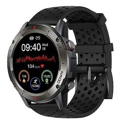 Blueshaweu Armband Kompatibel Für Motsfit/PASONOMI Smartwatch 1,39" NX9, Classic Sport Silikon Ersatz Uhrenarmband Für Motsfit NX9 / PASONOMI NX9 Smartwatch (schwarz) von Blueshaweu