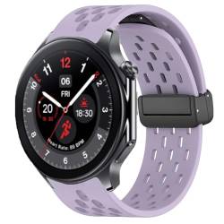 Blueshaweu Armband Kompatibel Für OnePlus Watch 2, Magnetisch Einstellbar Sport Silikon Ersatz Uhrenarmband Für OnePlus Watch 2 (Violett) von Blueshaweu