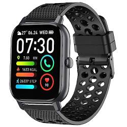 Blueshaweu Armband Kompatibel Für P66D Smartwatch 1,85'', Classic Sport Silikon Ersatz Uhrenarmband Für Aptkdoe P66D / Dotn P66D / Ddidbi P66D Smartwatch 1.85 Zoll (schwarz) von Blueshaweu