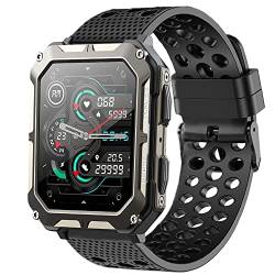 Blueshaweu Armband Kompatibel Für SGDDFIT Smartwatch Herren 1,83'', Sport Silikon Classic Ersatz Uhrenarmband Für SGDDFIT 1,83'' / meoonley/MIGOUFIT C20pro / LIGE ST9 Smartwatch (schwarz) von Blueshaweu