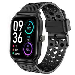 Blueshaweu Armband Kompatibel Für TOOBUR IDW13 / Gydom IDW13 / Woneligo W13 Smartwatch, Classic Sport Silikon Ersatz Uhrenarmband Für IDW13 1,8'' Smartwatch (schwarz) von Blueshaweu