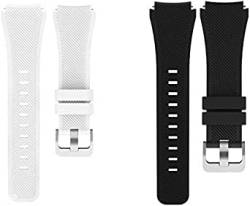 Blueshaweu Armband Kompatibel Für TOOBUR IDW13 / Gydom IDW13 / Woneligo W13 Smartwatch, Classic Sport Silikon Ersatz Uhrenarmband Für IDW13 Smartwatch 1,8'' (schwarz+weiß) von Blueshaweu
