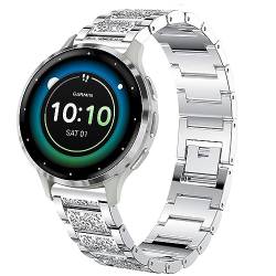 Blueshaweu Armband Kompatibel für Garmin Venu 3S, Damen Metall Band Premium Edelstahl Bracelet Gurt für Garmin Venu 3S/Venu 2S/Forerunner 265S/Forerunner 255S/Vivomove 3S Smartwatch (Silber) von Blueshaweu