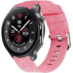 Blueshaweu Armband Kompatibel für OnePlus Watch 2, Nylon Strick Replacement Uhrenarmband für OnePlus Watch 1 / Watch 2 (Rosa) von Blueshaweu