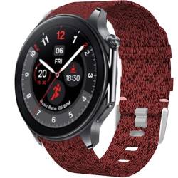 Blueshaweu Armband Kompatibel für OnePlus Watch 2, Nylon Strick Replacement Uhrenarmband für OnePlus Watch 1 / Watch 2 (rot) von Blueshaweu