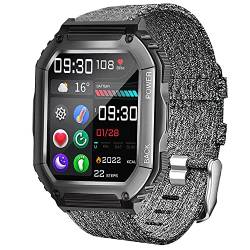 Blueshaweu Armband Kompatibel für PASONOMI Herren 1,8'' Smartwatch, Nylon Strick Replacement Uhrenarmband für PASONOMI Smartwatch KR06 / NONGAMX KR06 Smartwatch (grau) von Blueshaweu