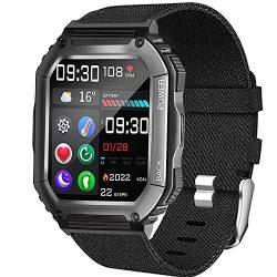 Blueshaweu Armband Kompatibel für PASONOMI Herren 1,8'' Smartwatch, Nylon Strick Replacement Uhrenarmband für PASONOMI Smartwatch KR06 / NONGAMX KR06 Smartwatch (schwarz) von Blueshaweu