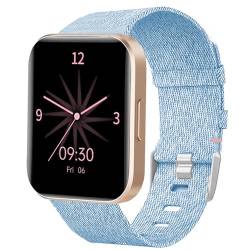 Blueshaweu Armband Kompatibel für RUIMEN Smartwatch D1, Nylon Strick Replacement Uhrenarmband für RUIMEN D1 / H1 Smartwatch (blau) von Blueshaweu