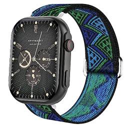 Blueshaweu für HOLALEI Smartwatch 2.01 Zoll ZL80 Einstellbar Stoff Armbänder, Weich und Dehnbar Elastizität Ersatzband für HOLALEI ZL80 Smartwatch (Blauer Totem) von Blueshaweu