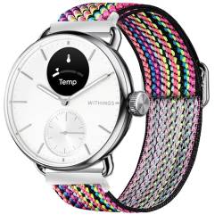 Blueshaweu18mm 20mm Einstellbar Stoff Armbänder für Withings Smartwatch, Weich und Dehnbar Elastizität Ersatzband für ScanWatch 2 38mm/ ScanWatch 2 42mm (20mm, Farbe) von Blueshaweu