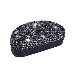 Blueshyhall Sonnenbrillen Etui Hardcase Glizter, Bling Brillenetui mit Diamant Strass, Sunglasses Case Organizer Box, Sonnenbrillen Etui Hartschale Faltbar für Frauen Herren Kinder Auto (Schwarz) von Blueshyhall